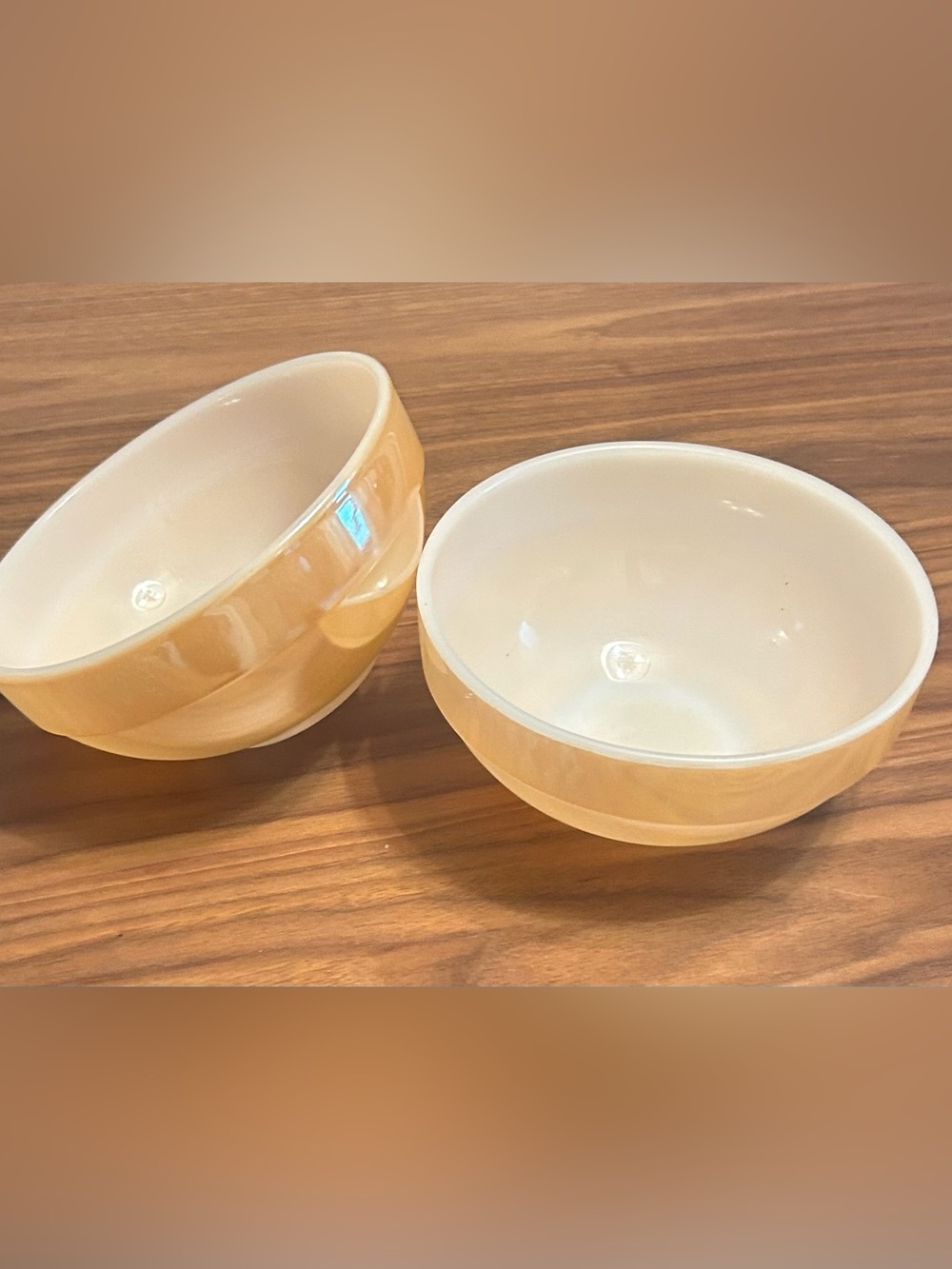 Vintage Fire King Peach Lustre Colonial Band 6” Bowls Set of 2